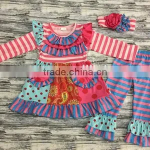 2017 Spring Baby Girls Outfit Yellow Top and Icing Pants Kids Clothing Western Girls Outfit thumbnail-2