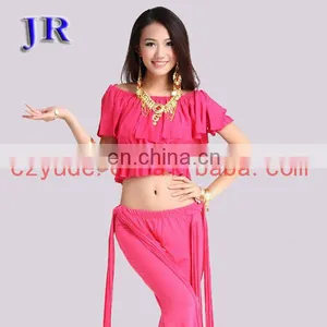 Arabic Tribal Style Crystal Cotton Women Short Sleeve Belly Dance Crop Tops S-3019# thumbnail-1