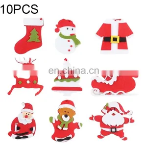 Dropshipping 10 PCS Christmas Red Nonwoven Small Pendant Christmas Tree Hanging Decorations thumbnail-1