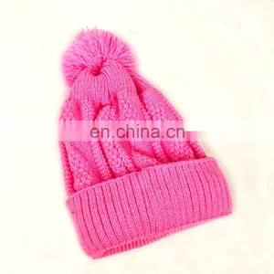 High Quality Custom Logo Mens Cable Knitted Beanie Hat for Men thumbnail-4