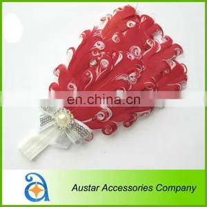 Wholesale Feather Headband Hairband Baby Girls Flowers Headbands thumbnail-1