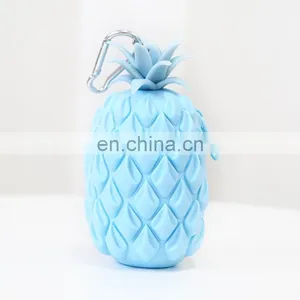 Portable Women Kids Cartoon Fruit Coin Purse Wallet Case Silicone Pineapple Key Bag Pouch thumbnail-3