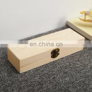 Wooden Flip Pencil Case Solid Wood Multifunctional Stationery Box Customized Wooden Pine Jewelry Packing Box thumbnail-3
