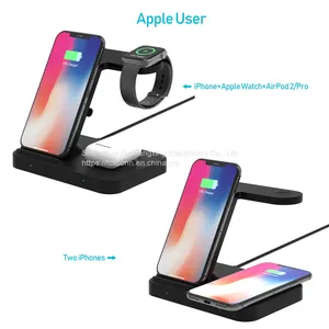 Wireless Charger Stand 15W Qi Fast Charging Dock Station for Apple Watch IWatch 5 AirPods Pro 2 For IPhone 12 11 XS XR X 8 Z5A thumbnail-3