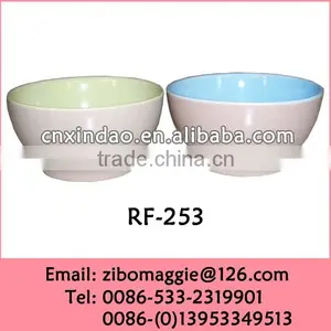 Round Shape Perosnalized Promotion Hot Sale Ceramic Assorted Color Soup Bowl for Children thumbnail-1