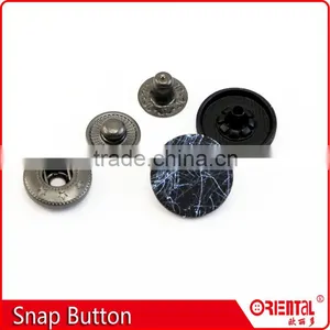 Metal Painted Black Navy Press Spring Jacket Snap Button thumbnail-2