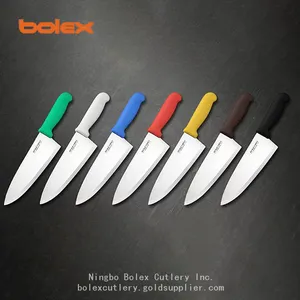 CHINA KNIVES CUTLERY FOR KNIFE SHARPENING GRINDING RENTAL EXCHANGE SERVICES NELLA BOLEX TOP METAL KNIVES Colour Coded Commercial Kitchen Knives Cook Chef Boning Granton Edge Butcher Poultry Curved Slicer thumbnail-3