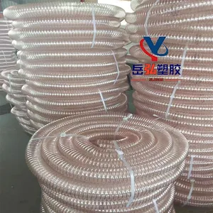 High Temperature Vacuum Hose HoseIndustrial Ventilation Telescopic pu Steel Wire Soft Air Duct Polyurethane Ventilation Pipe thumbnail-3