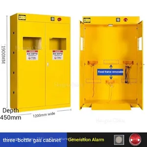 Heavy-Duty Steel Gas Cylinder Cabinet for Toxic Gases: Internal Securing Chains, and Adjustable Pedal for University and Corporate R&D Labs. thumbnail-5