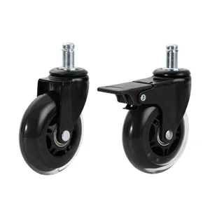 Universal Wheel Factory Direct Sales 2-inch 2.5-inch 3-inch 4-inch Furniture With Brake Mute Caster Rubber pu Transparent Wheel thumbnail-3