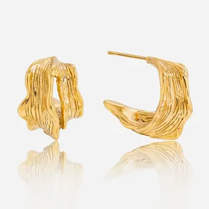 Custom Tarnish Resistant Gold Plated Earrings - Stainless Steel Fashion Jewelry thumbnail-5