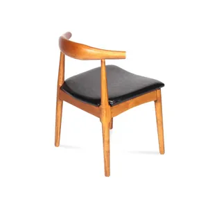 CH20 Elbow Chair Hans J.Wegner 1956 Replica, Solid Wood Dining Chair With Leather Cushion, Mid-Century Modern for Home Hotel Cafe thumbnail-4