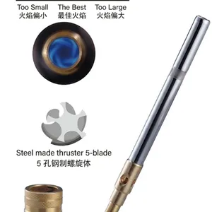 WT‑S 360° Swivel Single‑Tip MAPP/Propane Gas Torch, Stainless Steel Tip Manual Ignition Brazing Torch thumbnail-1