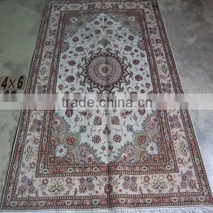 4x6ft on Sale Chinese Silk/wool Hand Knotted Carpet thumbnail-1