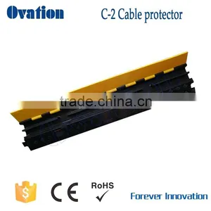 High Quality and Best Offer YellowPVC Cover Black Rubber Base 2 Channel Cable Protector and Cable Ramp Portable Stage Ramp thumbnail-2