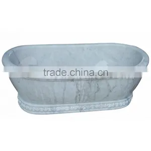 China White Marble Bathtub thumbnail-1