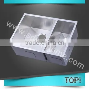 TH-RA2920BL Stainless Steel Handmade Sink With CUPC Square Corner Double Bowls Undermount Sink Kitchen Sink thumbnail-3