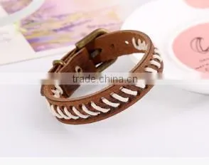 Custom High Quality Fashion Mens Leather Bracelet/charm Bracelet Jewelry thumbnail-2