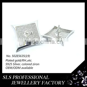 2016 Fashion American Style Jewelry 925 Silver White Zircon Rhodium Plated Stud Earrings From Sls Jewelry thumbnail-5