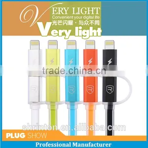 MFI Certified Factory Customized Logo Light Double Speed Fast Charge 5 Pin Light LED Micro USB Cable thumbnail-4