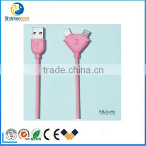 High Quality Remax Mobile Phone Accessories 2 in 1 USB Data Cable for Apple/Micro thumbnail-2
