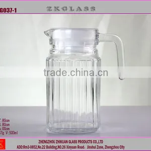 Hot Selling Good Quality Juice Jug;water/juice Glasses With Lid;high Quality Clear Glass Jug thumbnail-1