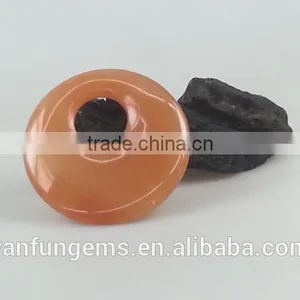 Natural Red Aventurine Donuts Pendants, Gemstone Pendants thumbnail-1