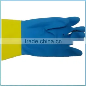 Blue and Yellow Long Neoprene Rubber Anti-Vibration Gloves thumbnail-2