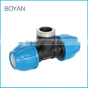 Plastic Pipe Fitting PP Compression Female Tee With Ring thumbnail-4
