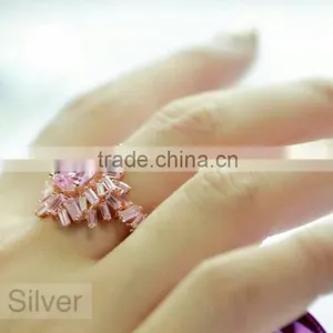 Wholesale Price Low Quantity Fashion Jewelry Silver Diamond Rings thumbnail-2