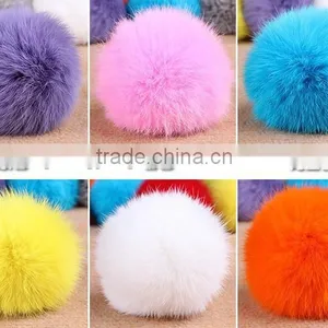 Hot Selling Wholesale Colorful POM Poms Real Rabbit Fur Ball thumbnail-5