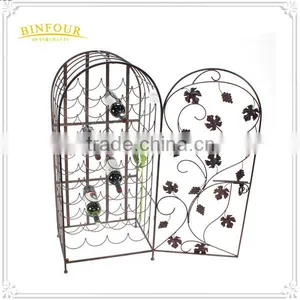 Decorative Rack Metal Wall Mounted Wine Bottle Holder thumbnail-1