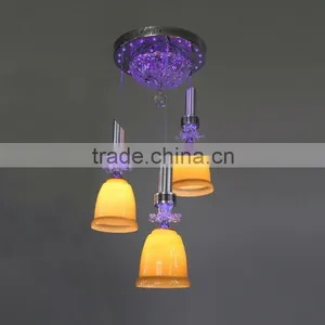 3 Heads Pendant Light E27 With LED and Crystal thumbnail-1