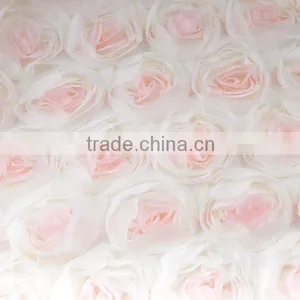2014 Newest Design Three-dimensional Chiffon Rose Embroidery Lace Fabric Supplier's Choice thumbnail-3