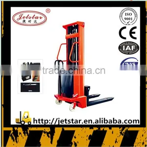 3.3m Cheap12v1.5 Ton Semi Electric Pallet Fork Lift Stacker thumbnail-1