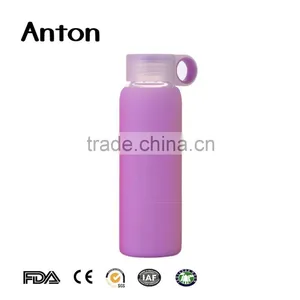 21oz Clear Glass Water Bottle Simple and Easy With Different Colour Silicon Sleeve thumbnail-4