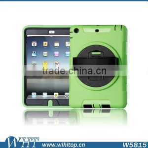 Genuine Leather Hand Strap Rotating 3 Layer Heavy Duty Hybrid Armor Case for IPad Mini 1 2 3, With Touchable Screen thumbnail-5