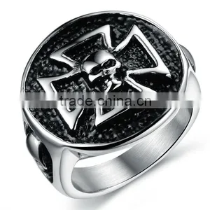 Bulk Sale Fashion Design Stainless Steel Iron Cross Ring thumbnail-2