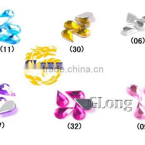 5*8mm Water Drop 3D Shape Acrylic Flat Back Mix Color Rhinestone Crystal For Stylish Bag Garment Shoes #GY015-8P(Mix-s) thumbnail-1