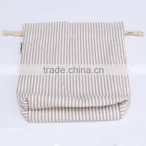 Striped Printing Small Cotton Drawstring Bag for Wholesale Supplier's Choice thumbnail-3