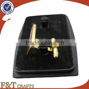 New Style Hot Sales Soft Enamel Epoxy Plating Gold Metal Cufflink/cufflink Manufacturer thumbnail-1