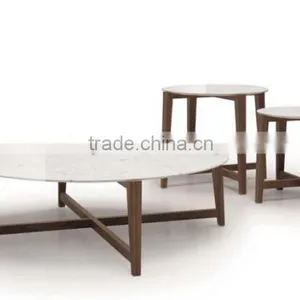 Modern Style Marble Wood Coffee Table (T-85A+B+C) thumbnail-1
