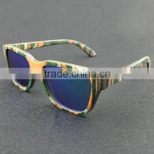 2015 New Design Green Maple Ecycled Skateboard Wood Sunglasses thumbnail-2