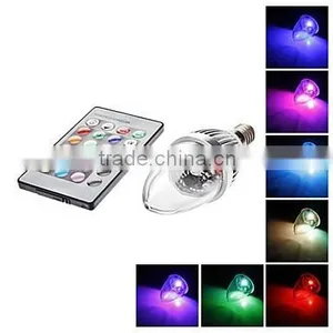 E14 3W RGB Light Remote Controlled LED Candle Bulb (85-265V) thumbnail-1