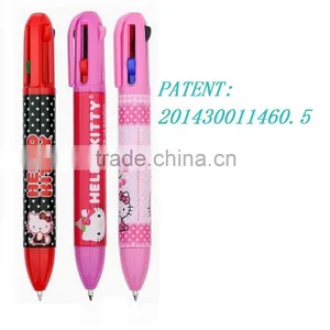 4 Colors Ball Pen With Print Barrel for Promotion Office & School Supplies thumbnail-1