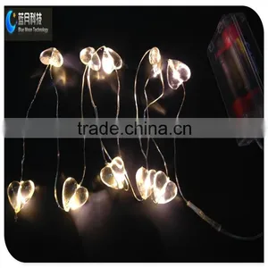 2015 New Led Mini Battery Operated Led Copper String Decoration Lights With Heart Shape Bead thumbnail-1
