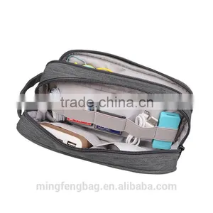 Universal Charger Carry Case / Electronics Accessories Travel Organizer Bag (Medium, Grey) thumbnail-5