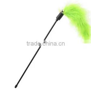 Teaser Wand Cat and Kitten Toy Pet Stick Colorful Feather thumbnail-3