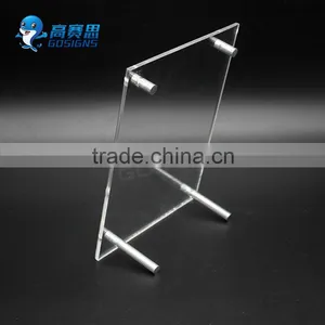 Acrylic Sign Holder Display Stands, Acrylic Table Menu Display Holder, Slanted Lucite Frames thumbnail-4