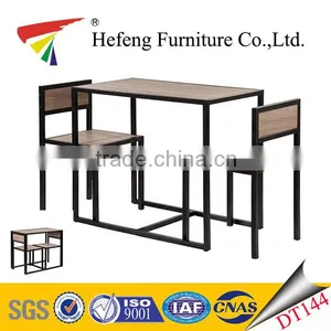 Simple Design Restaurant Mdf Top Metal Frame Dining Table Set 1+2 thumbnail-1